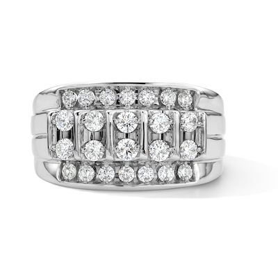 Sterling Silver 1 CT. T.W. Lab-Grown Diamond Multi-Row Band - Size 10