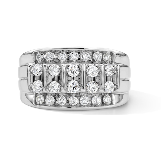 Sterling Silver 1 CT. T.W. Lab-Grown Diamond Multi-Row Band - Size 10