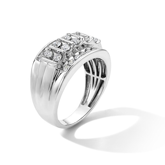 Sterling Silver 1 CT. T.W. Lab-Grown Diamond Multi-Row Band - Size 10