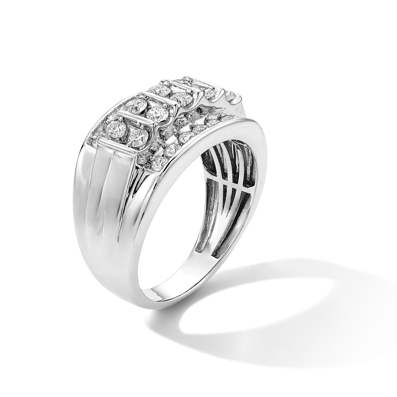Main Image 2 of Sterling Silver 1 CT. T.W. Lab-Grown Diamond Multi-Row Band - Size 10