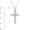 Thumbnail Image 2 of Sterling Silver 1/2 CT. T.W. Lab-Grown Diamond Cross Necklace - 16" + 2"