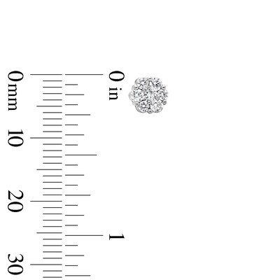 Sterling Silver 1/2 CT. T.W. Lab-Grown Diamond Flower Studs