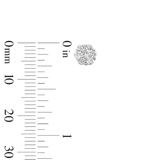 Sterling Silver 1/2 CT. T.W. Lab-Grown Diamond Flower Studs