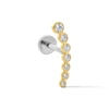 Thumbnail Image 1 of 14K Hollow Gold and Titanium CZ Cartilage Crawler Stud - 18G 5/16"