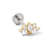 Thumbnail Image 1 of 14K Hollow Gold and Titanium CZ Lotus Flower Cartilage Stud – 18G 5/16”