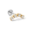 Thumbnail Image 1 of 14K Hollow Gold and Titanium CZ Quad Cartilage Crawler Stud – 18G 5/16"