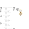 14K Hollow Gold and Titanium CZ Cartilage Heart Dangle Stud - 18G 5/16"