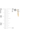 Thumbnail Image 2 of 14K Hollow Gold and Titanium CZ Baguette Cartilage Dangle Stud – 18G 5/16"