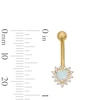 Thumbnail Image 2 of Yellow Ion Plated Heart-Shaped Simulated Opal and CZ Belly Ring - 14G