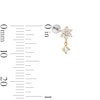 Thumbnail Image 2 of 14K Hollow Gold and Titanium CZ Flower Cartilage Dangle Stud – 18G 5/16"
