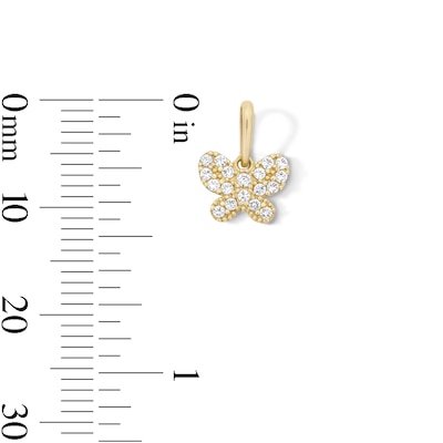 10K Solid Gold CZ Mini Butterfly Charm