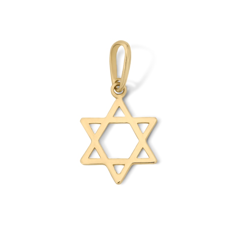 Main Image 1 of 10K Solid Gold Mini Star of David Charm