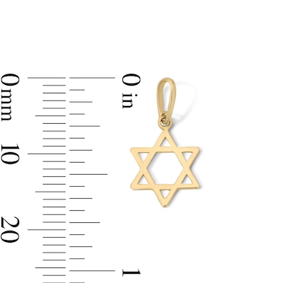 10K Solid Gold Mini Star of David Charm