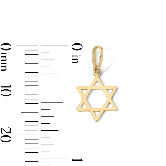 10K Solid Gold Mini Star of David Charm