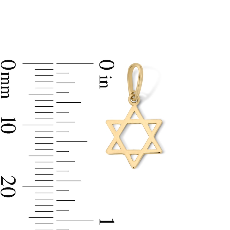Main Image 2 of 10K Solid Gold Mini Star of David Charm