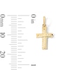 Thumbnail Image 2 of 10K Solid Gold Mini Heart Cutout Cross Charm