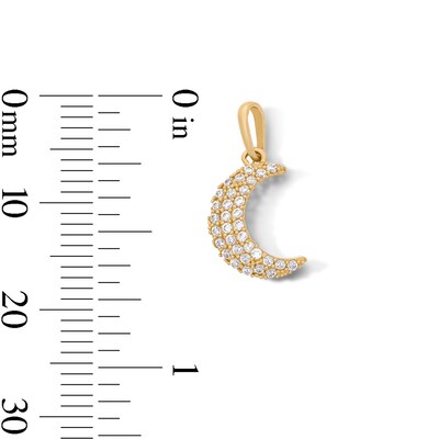 10K Solid Gold CZ Mini Crescent Moon Charm