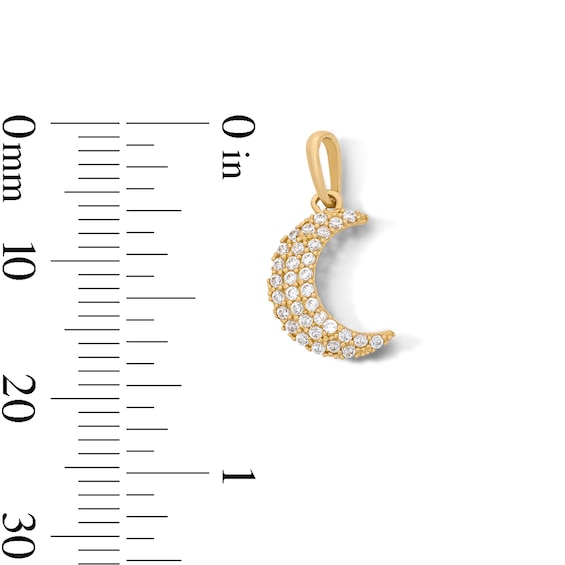 10K Solid Gold CZ Mini Crescent Moon Charm