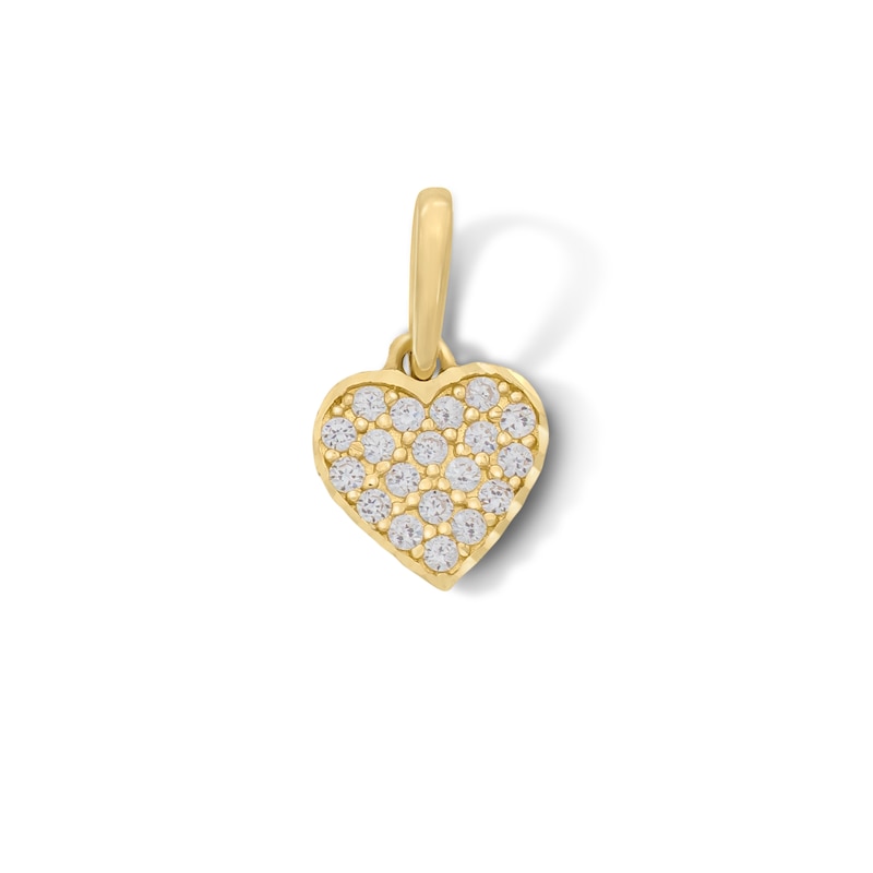 Main Image 1 of 10K Solid Gold CZ Mini Heart Cluster Charm