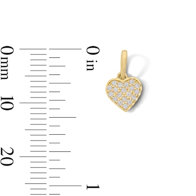 10K Solid Gold CZ Mini Heart Cluster Charm