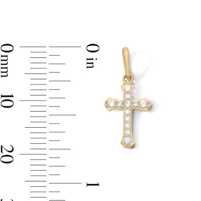 10K Gold CZ Religious Necklace Charm