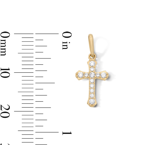 10K Gold CZ Religious Necklace Charm