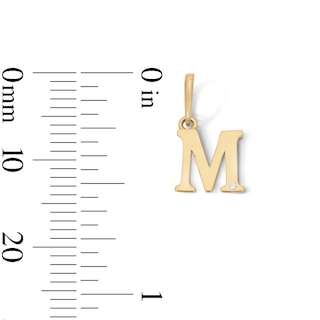 10K Solid Gold CZ Mini  Initial “M” Necklace Charm