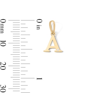 10K Solid Gold CZ Mini Initial “A” Necklace Charm
