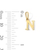 Thumbnail Image 2 of 10K Solid Gold CZ Mini Initial “N” Necklace Charm