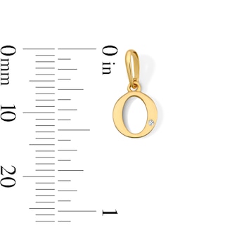 10K Solid Gold CZ Mini Initial “O” Necklace Charm