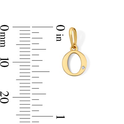 10K Solid Gold CZ Mini Initial “O” Necklace Charm