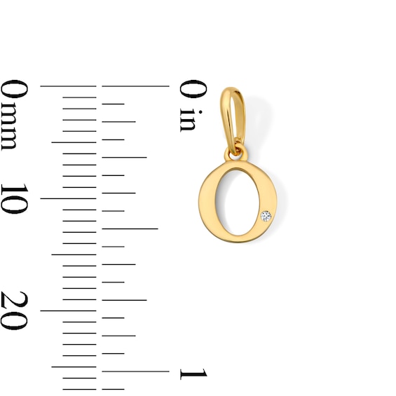 10K Solid Gold CZ Mini Initial “O” Necklace Charm