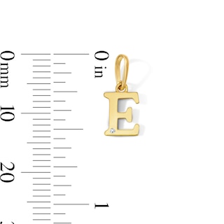 10K Solid Gold CZ Mini Initial “E” Necklace Charm