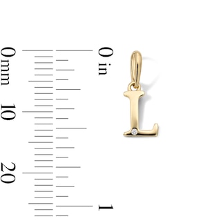10K Solid Gold CZ Mini Initial “L” Necklace Charm