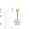Thumbnail Image 2 of Yellow Ion Plated CZ Flower Belly Ring – 14G