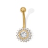 Thumbnail Image 1 of Yellow Ion Plated CZ Frame Sun Belly Ring - 14G