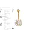 Thumbnail Image 2 of Yellow Ion Plated CZ Frame Sun Belly Ring - 14G