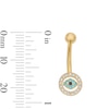 Thumbnail Image 2 of Yellow Ion Plated CZ Evil Eye Belly Button Ring - 14G
