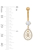Thumbnail Image 2 of Yellow Ion Plated CZ Pear-Shaped Dangle Belly Ring - 14G