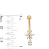 Thumbnail Image 2 of Yellow Ion Plated CZ Flower Dangle Belly Ring – 14G