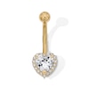 Thumbnail Image 1 of Yellow Ion Plated CZ Heart Belly Ring – 14G