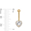 Thumbnail Image 2 of Yellow Ion Plated CZ Heart Belly Ring – 14G