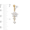 Thumbnail Image 2 of Yellow Ion Plated CZ Flower Dangle Belly Ring – 14G