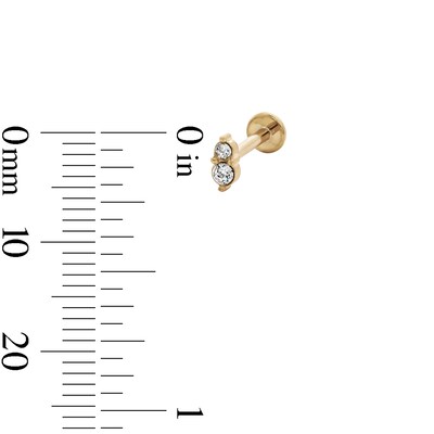 Yellow Ion-Plated CZ Stud and Hoop Set - 18G 3/8"
