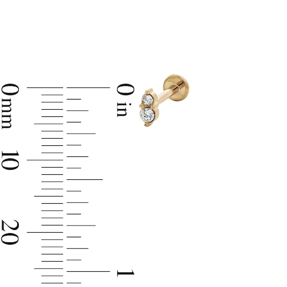 Yellow Ion-Plated CZ Stud and Hoop Set - 18G 3/8"