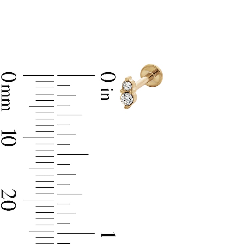 Main Image 3 of Yellow Ion-Plated CZ Stud and Hoop Set - 18G 3/8"