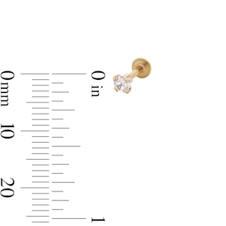 Yellow Ion-Plated CZ Solitaire, Flower Crawler, and Butterfly Stud Set - 18G 5/8"