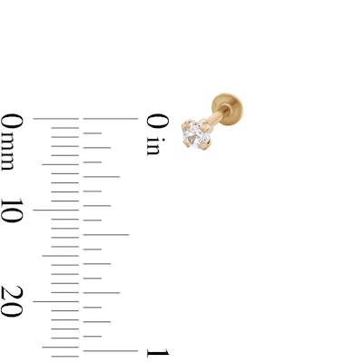 Yellow Ion-Plated CZ Solitaire, Flower Crawler, and Butterfly Stud Set - 18G 5/8"