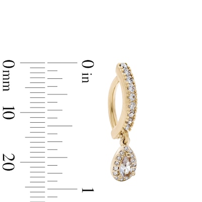 Yellow Ion-Plated CZ Pear-Shaped Dangle Belly Ring - 14G 5/16"