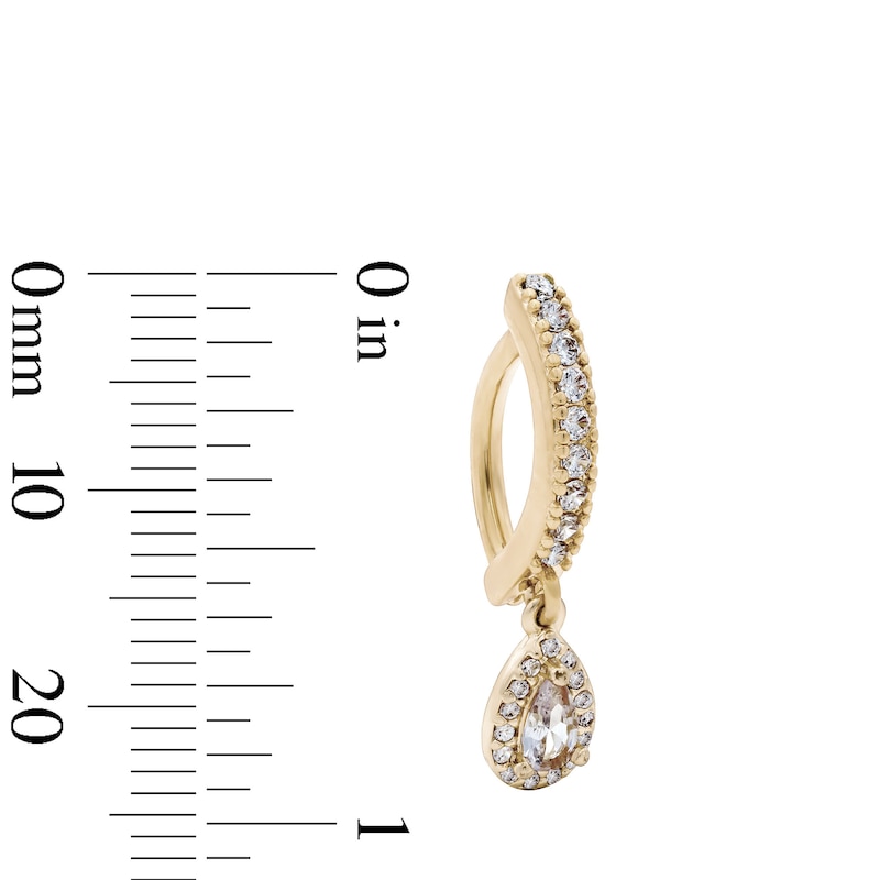 Main Image 2 of Yellow Ion-Plated CZ Pear-Shaped Dangle Belly Ring - 14G 5/16"